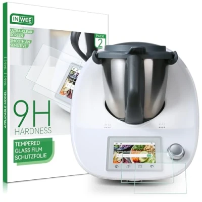 Imagen de Inwee Protector de Pantalla Compatible con Vorwerk Thermomix TM5, Película Protectora Vidrio Templado 9H, Resistente a Arañazos Accesorios [2 Unidad]