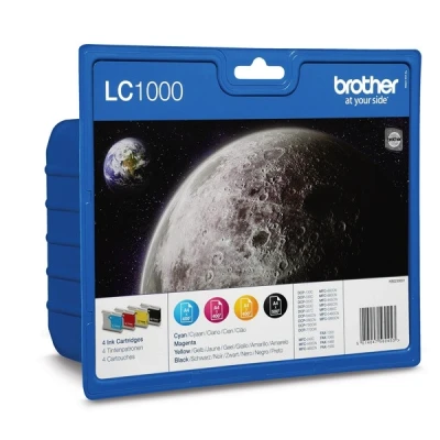 Imagen de Pack De Cartucho Tintas 4 Colores (cmyk) Brother Lc 1000valbp