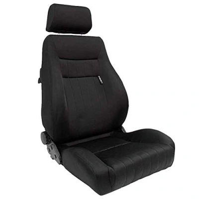 Imagen de AUTO STYLE Asiento Deportivo &#039;Retro&#039; Negro Respaldo Ajustable de Doble Cara incl. Correderas