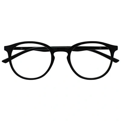 Imagen de OPULIZE Met Gafas de Lectura Montura Redonda Negra Resistente a Arañazos Bisagras Muelle Ordenador Gaming Antirreflejante Hombre Mujer R60 1 +2.50