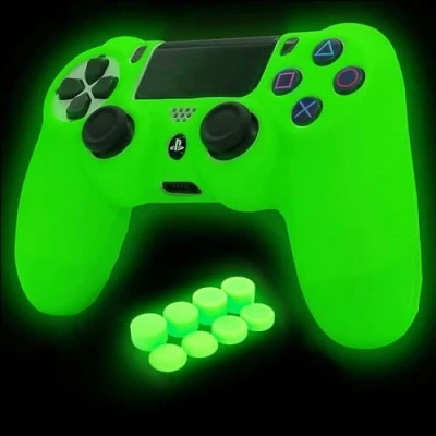 Imagen de HLRAO PS4 Controller Skin Silicona Grip Glow in Dark Funda Protectora para / Slim/Pro + 8 FPS Pro Thumb Grips 4 Pcs Caps