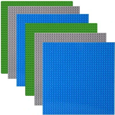 Imagen de 6 Piezas Base para Lego Classic, Bases Clásicas Construir, Compatible con Todas Las Grandes Marcas, Juegos de Construcción, 25,5 x cm (2 Verdes, 2 Azules, Grises)