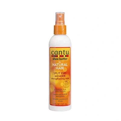 Imagen de CANTU Spray Hidratante para Puntas Abiertas Repara y Mejora Cabello Rizado Enriquecido con Manteca de Karité Sin Sulfatos, Parabenos ni Siliconas, Transparente, 237 ml