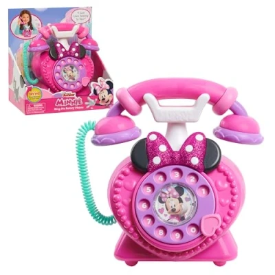 Imagen de Disney Junior Minnie Mouse Ring Me Rotary Pretend Play Phone, Lights and Sounds, Kids Toys for Ages 3 Up by Just