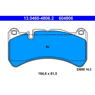 Imagen de ATE 13.0460 4806.2 Juego de pastillas freno preparado para indicador desgaste, excl. contacto avisador desgaste MERCEDES BENZ: CLK Coupé, SLK