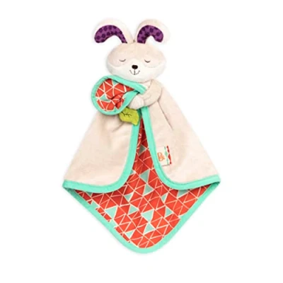 Imagen de B. Toys by Battat Snugglies Manta de Seguridad El Conejo Fluffy Bunz Adorable para bebé con Tejido Suave, Beige