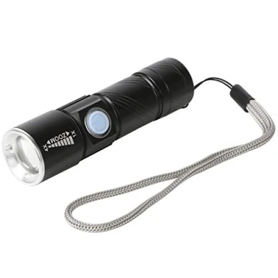 Imagen de TRIXES Linterna Ultra Brillante LED USB Recargable con Zoom Beam Focusing