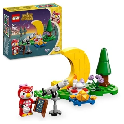 Imagen de LEGO Animal Crossing Mirando Las Estrellas con Estela Kit de Construcción, Telescopio Astronómico Juguete, Juego rol Figuras Animales, Regalo para Niños y Niñas 6 Años o Más 77053