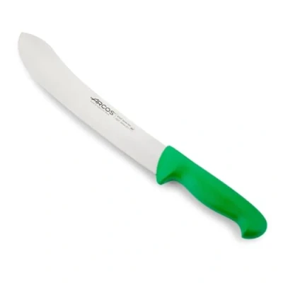 Imagen de Arcos Cuchillo carnicero Acero Inoxidable Nitrum. cocina profesional para cortar carne, pescado y verduras. Mango ergonómico polioximetileno. Serie 2900. Color verde.