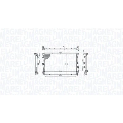 Imagen de MAGNETI MARELLI 350213216400 Radiador, refrigeración del motor 663 433 22 Aletas soldadas MERCEDES BENZ: Clase A