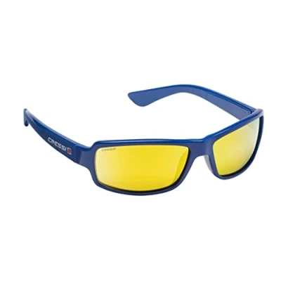 Imagen de Cressi Ninja Sunglasses Gafas Polarizadas para Deportes con una Protección 100% UV, Adultos Unisex, Azul Royal Lentes Espejadas Naranja, Un Tamaño