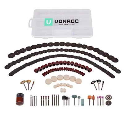 Imagen de VONROC Juego de accesorios 192 piezas para herramienta multifunción rotatoria herramientas combinadas Universal Incl. maletín organizar las