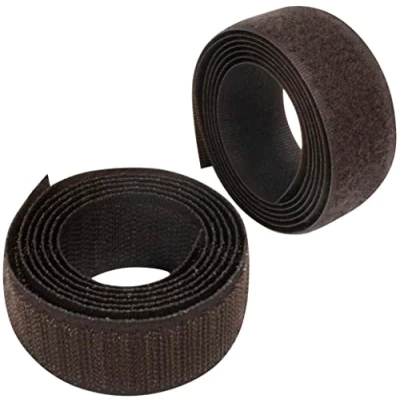 Imagen de AERZETIX C65956 Cinta/rollo de scratch 25mm 1 metro auto agarre organizador/sujetacables tira enganche bolsa prenda correa color: marrón oscuro en poliamida y poliéster