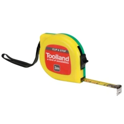 Imagen de Toolland Handy Cape Medete, con clip y botón de bloqueo, 3 m