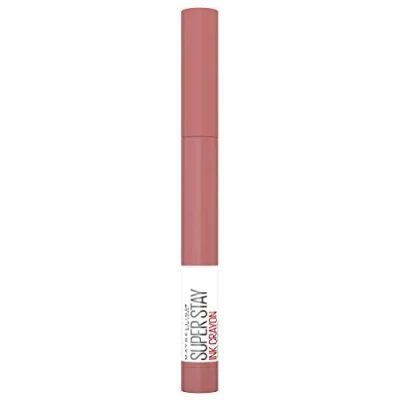 Imagen de Maybelline New York, Superstay Ink Crayon Pintalabios Mate Cremoso Larga Duración, Fácil aplicación, No reseca, Tono 105 On The Grind, 20 g