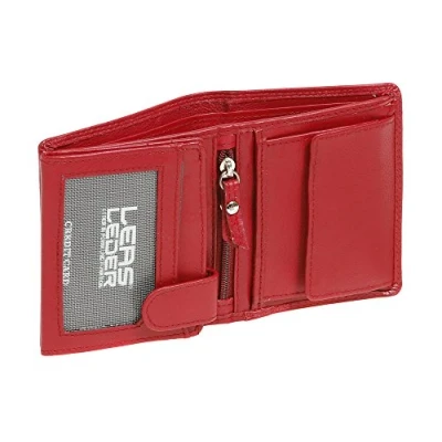 Imagen de LEAS Cartera pequeña para señores Monedero señoras, Piel auténtica, Rojo Mini Edition&#039;&#039;