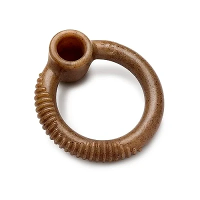 Imagen de Benebone Ring Juguete masticable Indestructible para masticadores agresivos, rompe el aburrimiento Resistente de Larga duración Perros, Sabor Real a Tocino, Perros medianos, Fabricado en
