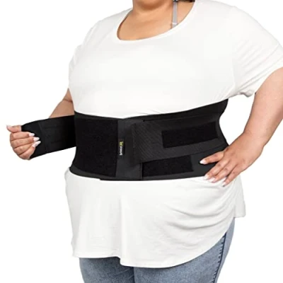 Imagen de BraceUP Cinturones lumbares tallas grandes para hombre y mujer de 3XL a 5XL Soporte extra la zona lumbar con bandas compresión (3XL 132 157 cm)