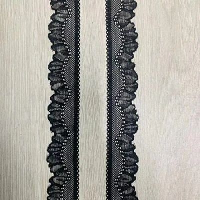 Imagen de Yulakes 10 yardas de encaje elástico para ropa interior, accesorios ropa, bordado, nailon soluble en agua, seda 3,5 cm (negro)
