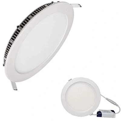 Imagen de Downlight LED Panel Empotrable Redondo, iluminacion 9W (720 lumenes reales), marco blanco. Driver incluido (3000K)