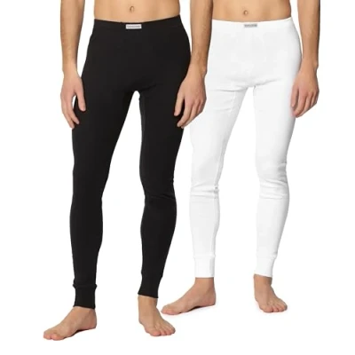 Imagen de Timone Calzoncillos Largos Ropa Térmica Hombre TI30 127 ((2 Pack) Negro/Blanco, L)