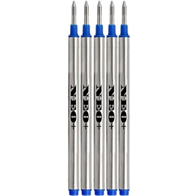 Imagen de NEO+ Recambios de bolígrafo Compatible con Mont Blanc bolígrafos Rollerball líneas: Solitaire, Noblesse, Generation, Scent, Bohème, Classic y StarWalker, Jinhao (5 TINTA AZUL)