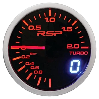 Imagen de SUMEX MID737658 Indicador de presión turbo Race Sport Perfomance 52mm diámetro. Reloj con iluminación led blanca/roja ambar modo día/noche. Indicación aguja analógica y display digital