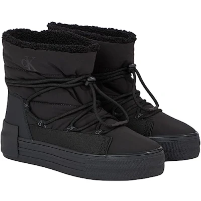 Imagen de Calvin Klein Bold Vulc FLATF Snow Boot WN YW0YW01181, Zapatilla Vulcanizada Mujer, Negro (Triple Black), 38 EU