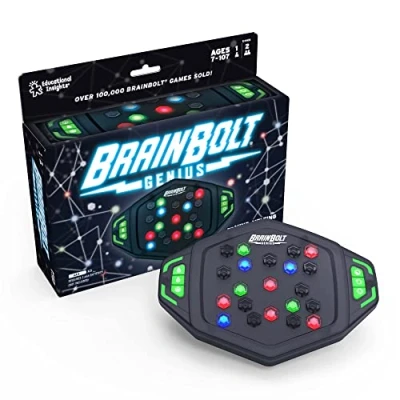 Imagen de Learning Resources BrainBolt Genius, juego de memoria que se ilumina, portátil, regalos para 9 12 años, niños y niñas