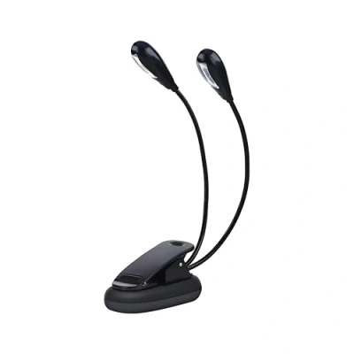 Imagen de Dilwe LED Luz de Lectura, Mini Brazos Dobles Clip en Ligero Ajustable Lectura 6 Beads / 8 con Cable USB Lámpara para E Reader Libro y Cabecero Cama(8 Cuentas)