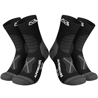 Imagen de Alpen Bears Calcetines Lana Merino Trekking Antiampollas Senderismo Termicos 2 Pares Hombre, Mujer y Niños Hombre