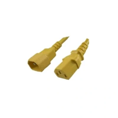 Imagen de ACT Cable IEC de 1,8 m, C13 a C14 Extensión IEC, Clavija Toma 3 Clavijas AK5118 Amarillo