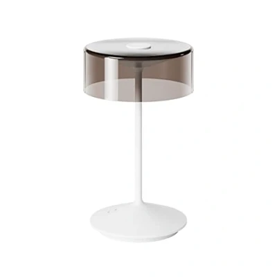 Imagen de SIGOR Numotion Lámpara de mesa LED regulable para interior y exterior, IP54, resistente a salpicaduras, altura 26,5 cm, recargable con Easy Connect, 12 horas duración, color blanco nieve