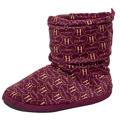 Imagen de Harry Potter Botas para niños y niñas Hogwarts Zapatillas de piel sintética forradas botines casa, Burgundy, 36/37 EU