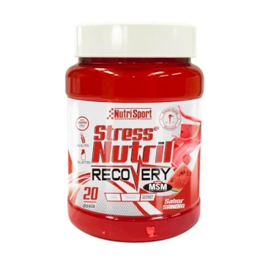 Imagen de NUTRISPORT StressNutril Batido Recuperador Bebida Post Entreno Complemento Alimenticio para Deportistas Reduce Fatiga, Antioxidante, Aumento Masa Muscular Sabor Sandía, Bote de 800gr