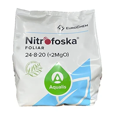 Imagen de Nitrofoska Abono foliar 24 08 20. 5 Kilos. Primavera y brotacion. Fertilizante nitrogenado.Abono para olivos