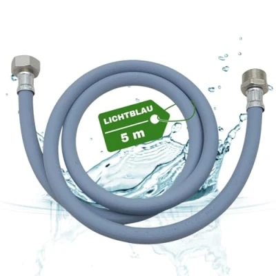 Imagen de LICHTBLAU Alargador de manguera entrada con rosca metal para lavavajillas y lavadora, conexión I 3/4 pulgadas, agua, uso universal, fabricante independiente, tamaño: 5 m