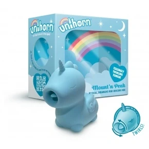 Imagen de Vibrador mini Unihorn con lengua PlatanomelónAzul