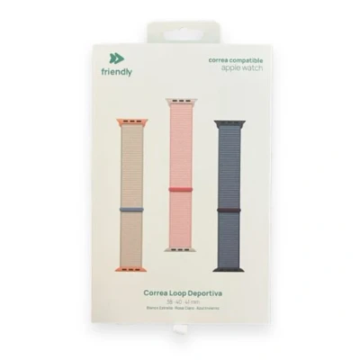 Imagen de Correa Friendly License FRSWB083, Pack de 3 Correas, Apple Watch 38/40/41 mm, Nylon, Multicolor