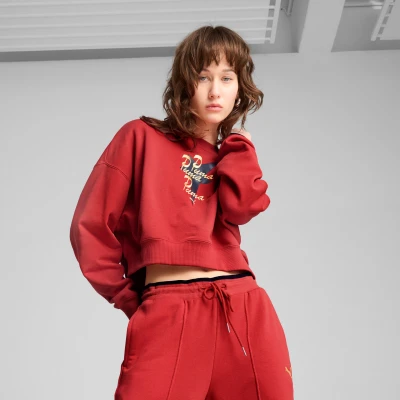 Imagen de Puma ROAD TO Unity Oversizedcrewneck MIT Grafik Sudadera, Mujer, Talla: XL, Red fire