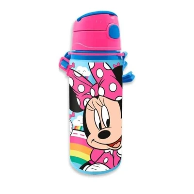 Imagen de Kids Licensing Botella de agua aluminio con asa, 600 ml, diseño Minnie Mouse