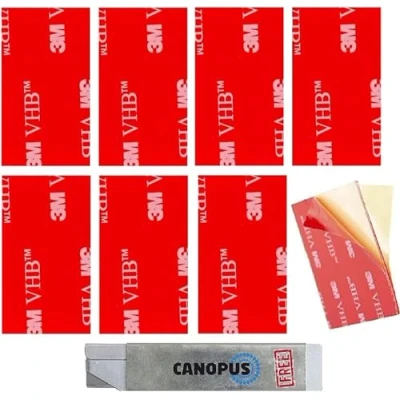 Imagen de CANOPUS 3M Almohadillas Adhesivas Doble Cara ExtraFuerte, VHB 4910, 8 PZ (25mm x 50mm) Impermeable Cinta Transparente Para Matrícula de Coche, Decoración del Hogar