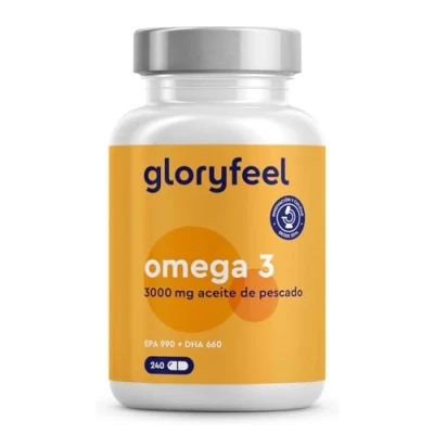 Imagen de Omega 3 Cápsulas alta Dosis 3000mg de Aceite pescado (990mg EPA + 660mg DHA) 240 en forma triglicéridos puro biodisponibilidad Triple acción