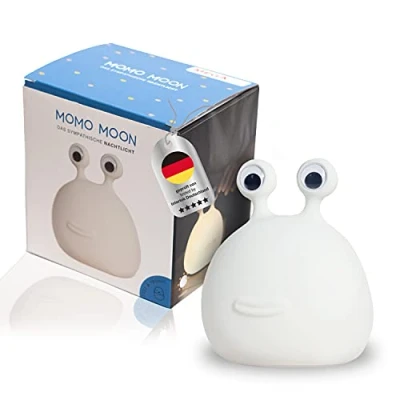 Imagen de MegaLight Luz nocturna LED niños bebé sin piezas pequeñas tragables lactancia regulable lámpara de noche para habitación infantil táctil USB Momo Moon