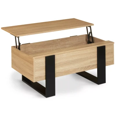 Imagen de IDMarket Phoenix Mesa baja rectangular de madera y negro