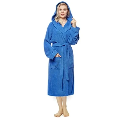 Imagen de Arus Albornoz con capucha para mujer, longitud normal, tamaño mujer: M alto, unisex: S Azul Real