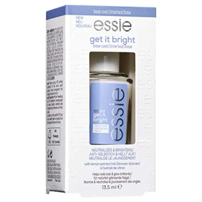 Imagen de Essie, Tratamiento de uñas Base Coat Get it Bright, Neutraliza el tono amarillento, 13.5 mL
