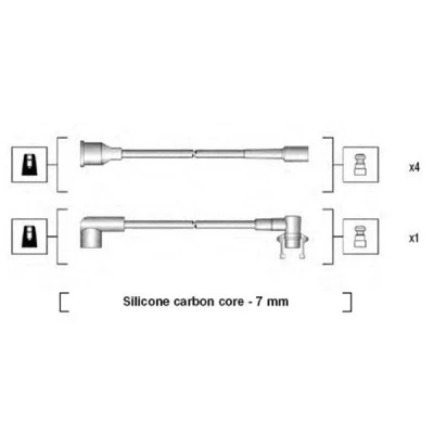 Imagen de MAGNETI MARELLI 941145230720 Juego de Cables Encendido RENAULT: TWINGO 1, CLIO Super 5 Hatchback, VOLVO: 340 360 Hatchback
