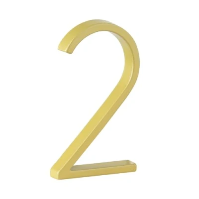 Imagen de HASWARE Número De Casa Flotante: 5 Pulgadas (12cm) Números Puertas Modernos SeñAlizacióN Para La Oficina Correos Calle (2, Dorado)