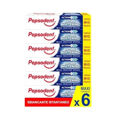 Imagen de Pepsodent Pasta de dientes 125 ml Natural Whitening Anti tartarar Big Pack (pack 6 x ml)